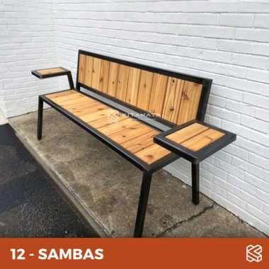 Bangku taman // Bench murah // kursi besi kayu panjang Kursi SAMBAS