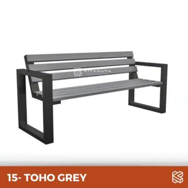 Bangku taman // Bench murah // kursi besi kayu panjang Kursi TOHO GREY
