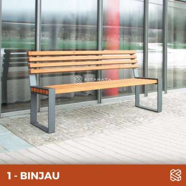 Bangku taman // Bench murah // kursi besi kayu panjang Kursi BINJAU