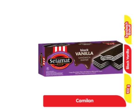 Selamat Sandwich Wafer 145 g black vanilla