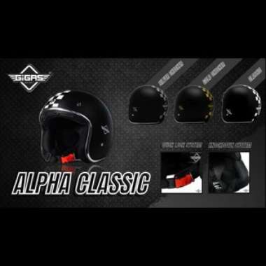 GIGAS HELMET SNI DEWASA BLACK DOFF CHECKER ALPHA CLASSIC/GOLD
