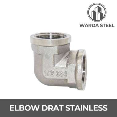 Elbow Kran 1/2" Stainless - Keni Knee Sambungan Pipa Nepel Drat 1/2 Inch L Drat Dalam
