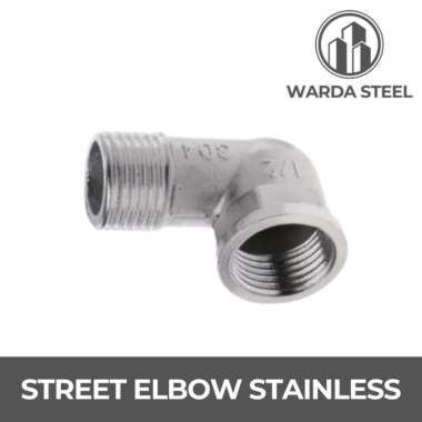 Elbow Kran 1/2" Stainless - Keni Knee Sambungan Pipa Nepel Drat 1/2 Inch L Luar Dalam