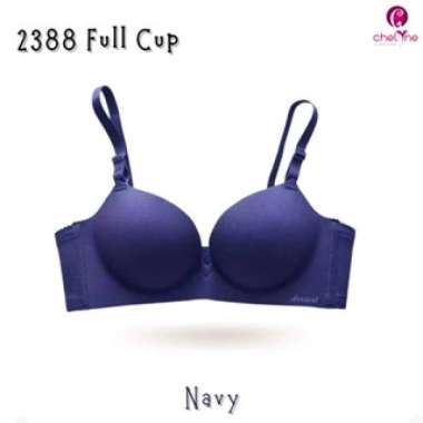 Chelyne BH Seamless 2388 Premium Push-Up Bra Full Cup Bra Polos. Size 40 Biru Navy