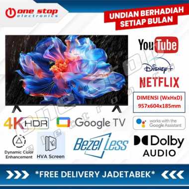 [GARANSI RESMI] TCL 43P6K / P6K QLED 4K UHD Smart Google TV 43 Inch - HVA PANEL SCREEN - Dolby AUDIO