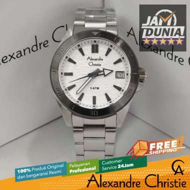 JAM TANGAN PRIA ALEXANDRE CHRISTIE ORIGINAL SILVER WHITE CASE BLACK 6682 AC 6682 AC6682 ACF6682 CT