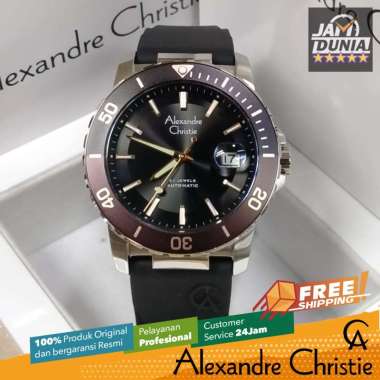 JAM TANGAN PRIA ALEXANDRE CHRISTIE AUTOMATIC ORIGINAL BLACK BROWN 6141 AC 6141 AC6141 ACF6141 JAM AC