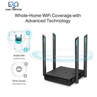 TPLINK Archer C64 AC1200 Dual Band Router 5Ghz MU-MIMO GIGABIT LAN Full Gigabit LAN Archer C64