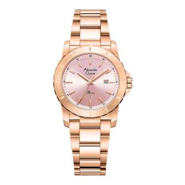 Jam Tangan Wanita Alexandre Christie Passion AC 6141 LD BRGLK Ladies Pink Dial Rose Gold Stainless S
