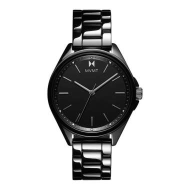 Jam Tangan Wanita MVMT Coronada 28000250-D Ladies Gloss Black Dial Black Ceramic Strap Hitam