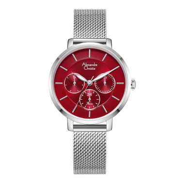 Jam Tangan Wanita Alexandre Christie Passion AC 2870 BF BSSRE Ladies Red Dial Mesh Strap Multicolor