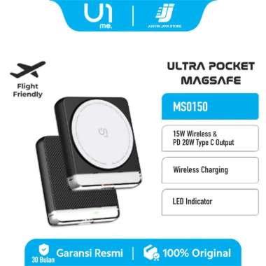 U1me. Ultra Pocket Powerbank Magsafe 5000 mAh PD 20W Fast Charging Type C Powerbank Wireless Ultra M