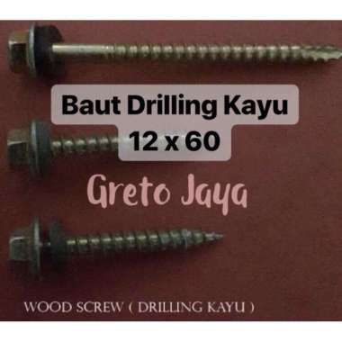 ( 12x60 ) Baut Drilling Kayu SDS Galvalum 12 x 60 mm Drill Spandek Baja Ringan Asbes Driling Not Spe