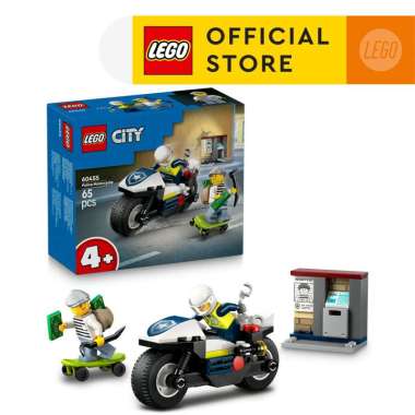 LEGO City 60455 Police Motorcycle Chase (65 Pieces), Mainan, Building Block, Toys