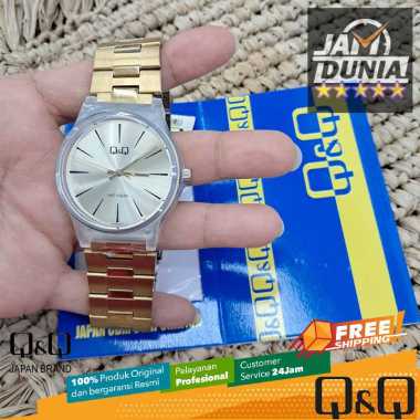 JAM TANGAN ANALOG WANITA Q&Q ORIGINAL QNQ VS50 J007Y QQ VS50J007Y STRAP STAINLESS STEEL ROSE GOLD NG