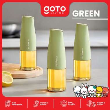 Goto Olea Oil Pot Jar Kaca Tempat Minyak Goreng 500ml Anti Tumpah GREEN