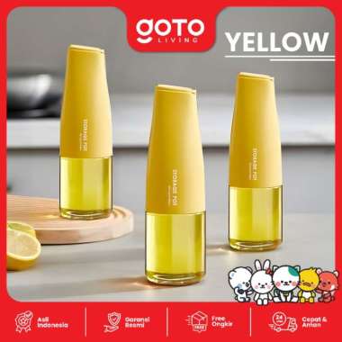 Goto Olea Oil Pot Jar Kaca Tempat Minyak Goreng 500ml Anti Tumpah YELLOW