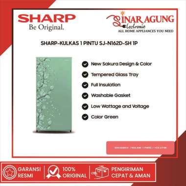 SHARP SJN162DSH / SJN-162 DSH KULKAS 1 PINTU - 133 L GARANSI RESMI