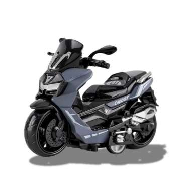 Mainan Anak Motor Moge Motor Matic Miniatur Bahan Alloy Kado Hadiah Anak Matic Abu2