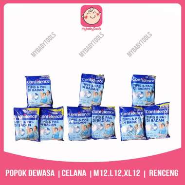 Confidence Popok Celana Dewasa Tipis & Pas 12 PCS = L12