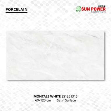 Granit Lantai Honed ( Satin ) 60x60 || 120x60 - Montale White | Sun Power 120x60