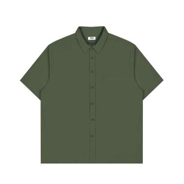 M231 Kemeja Pria Boxy Tekstur Motif Linen Hijau 1171A Dewasa-S