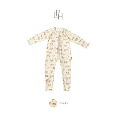 Little Palmerhaus Tencel Baby Sleepsuit 4.0 9 bulan Trucks