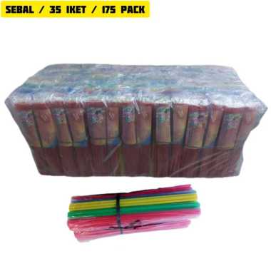 Paket Sebal Sedotan Es 35 Iket 175 Pack Alat Minum Plastik Murah
