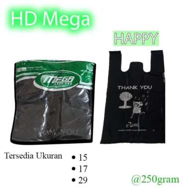 Kantong Kresek thankyou /Kantong Plastik terima kasih/HD Mega Happy 17 / 25 @250gr 17