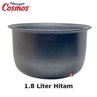 Panci Teflon Magic Com Cosmos 0.6 / 1.8 / 2 Liter Harmond / Tinggi / Pendek / Kecil 1.8 Liter Hitam