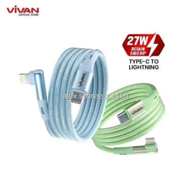 Vivan BWCL100 Kabel Charger iPhone Type C to Lightning Fast Charging 27W Gaming Data Cable Hijau