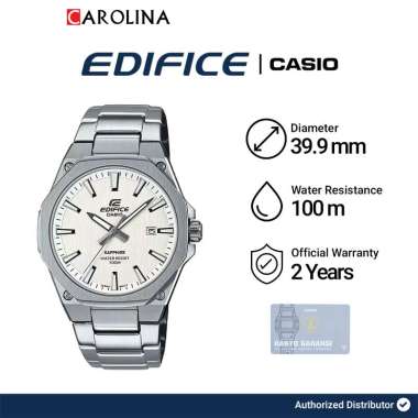 Jam Tangan Pria Casio Edifice EFR-S108D-7A White Dial Stainless Steel Band