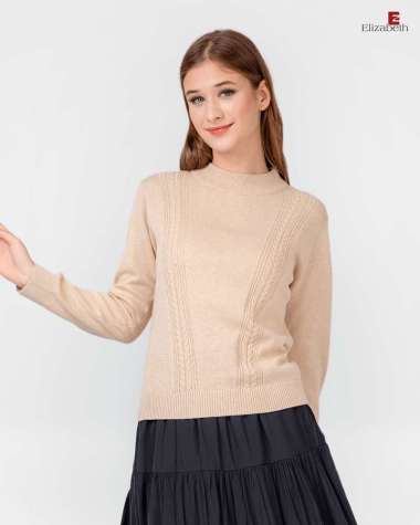 Elizabeth Clothing - Sweater Wanita Rajut 0559-3018 One Size Sage