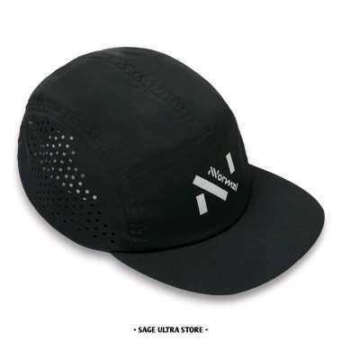 Topi Lari Running NNORMAL Race Cap Ultralight - Black - Unisex Men Women Original One Size Black