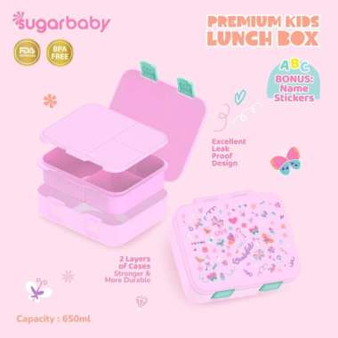 Sugarbaby Premium Kids Lunch Box/Kotak Bekal/Kotak Makan Anak BPA Free - Lavie Baby House 650ml pink