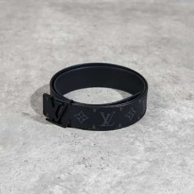Ikat Pinggang LOUIS VUITTON LV INITIALS 40MM REVERSIBLE ECLIPSE MATTE BLACK BELT 100% ORIGINAL 95
