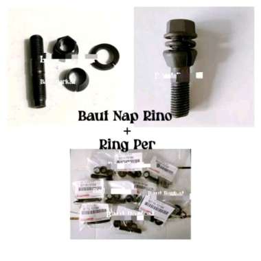 ( 1Biji ) Baut nap + ring per rino baja / baut as rino baut nap dyna dutro baut as roda rino baja ba