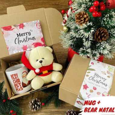 Kado Natal Paket Hadiah Natal Hampers Natal Christmas Gift Mug+Bear Natal