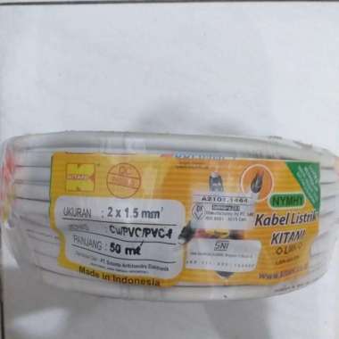 Kabel KITANI Serabut Putih NYMHYO 2x1.5 mm2 Tembaga Similer Eterna
