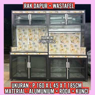 RAK DAPUR ALUMUNIUM + WASTAFEL RAK SAYUR ALUMUNIUM + WASTAFEL RAK PIRING ALUMUNIUM + WASTAFEL FREE O