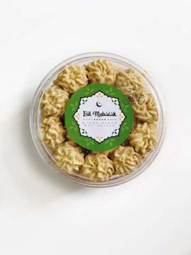 (SIF042)stiker bulat toples kue kering tema lebaran [isi 32 stiker]