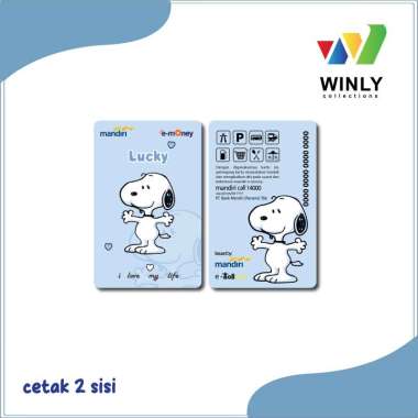 Mandiri E-Money Custom Anime Snoopy Cute Emoney Tapcash BRIZZI - 2 SISI MANDIRI GLOSSY EMBOS