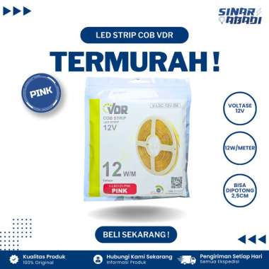 VDR LED Strip COB 12V 12W/M 5M Pink (Belum Terimasuk Power Supply / Travo)