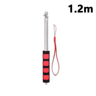 Tiang Bendera Portable Baja Tahan Karat Teleskopik 2 Meter Biru Merah Stainless Steel Adjustable unt