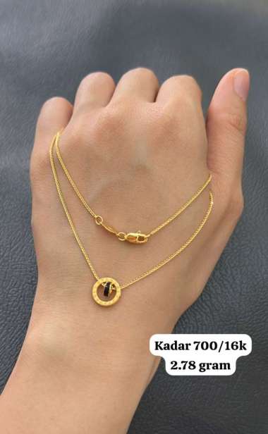 Kalung emas polos model ring emas asli hadiah ulang tahun