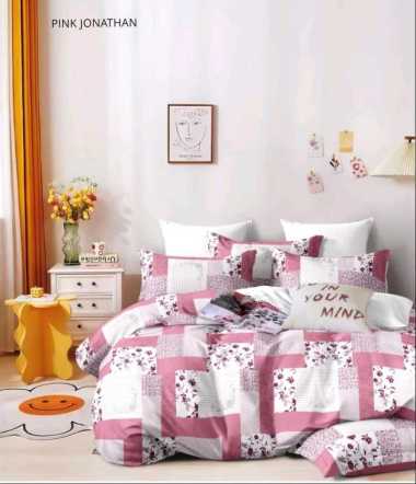 BEDCOVER SET MICROTEX DISPERSE MOTIF JONATHAN PINK TINGGI SPREI 30 CM 180 X 200 T.30 CM