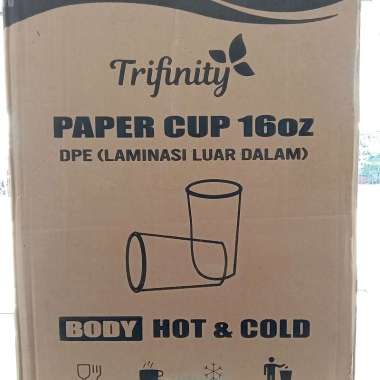 Trifinity Papercup 16 oz - 1 Dus