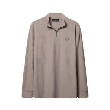 RUCAS Tailor Textured Long Sleeve Polo Shirt Cream XXL
