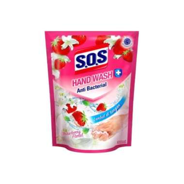 SOS Sabun Cuci Tangan Strawberry Pouch 300 ml