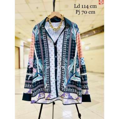 blouse wanita Ld110 Pj70 Kemeja cantik silk motif terbaru tag fashion Vz bunga
